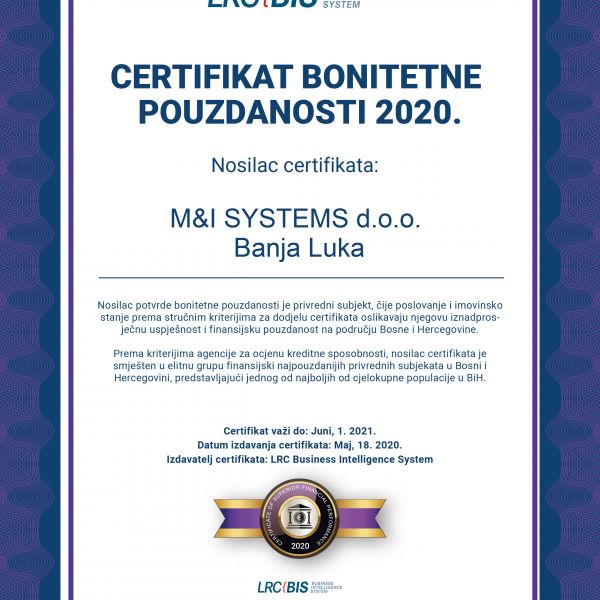 Certifikat bonitetne pouzdanosti